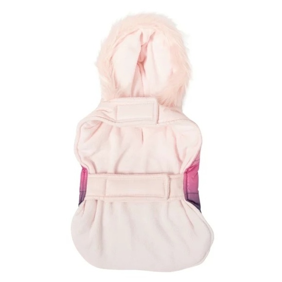 š¶ New Justice Pet Dog Reversible Puffer Jacket, OmbrĆ© Purple Pink - Picture 5 of 8